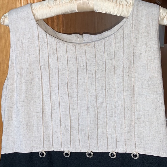 Cream and Black Dress with Elegant Design - Picture 11 of 11